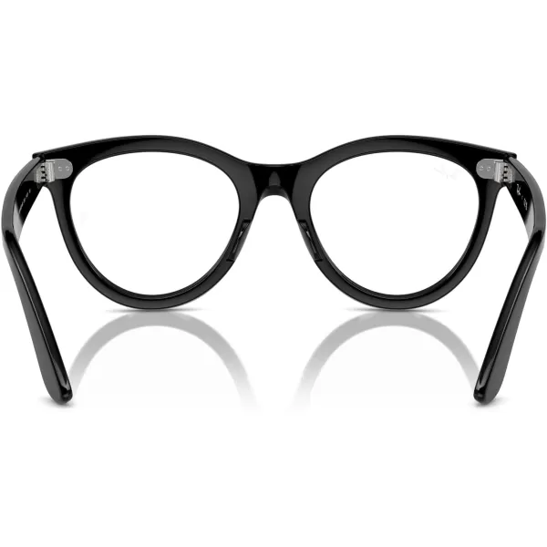 imageRayBan Rx2241vf Wayfarer Way Low Bridge Fit Round Prescription Eyewear FramesBlackDemo Lens