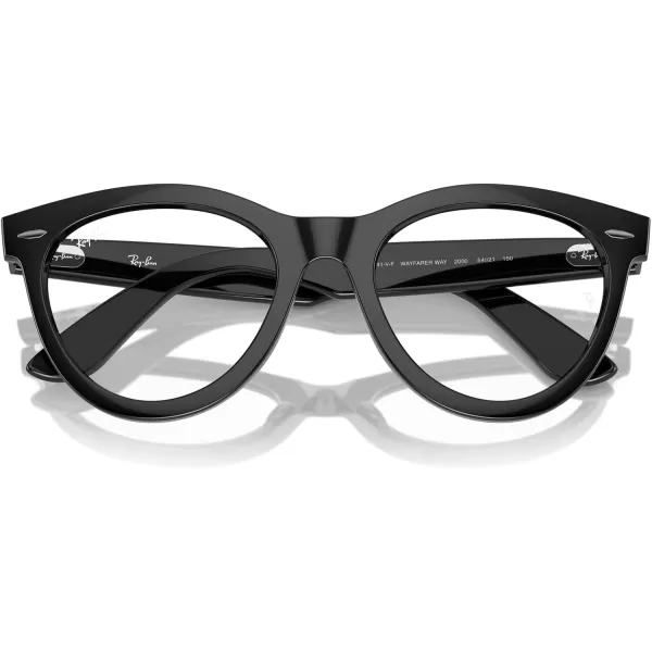 imageRayBan Rx2241vf Wayfarer Way Low Bridge Fit Round Prescription Eyewear FramesBlackDemo Lens