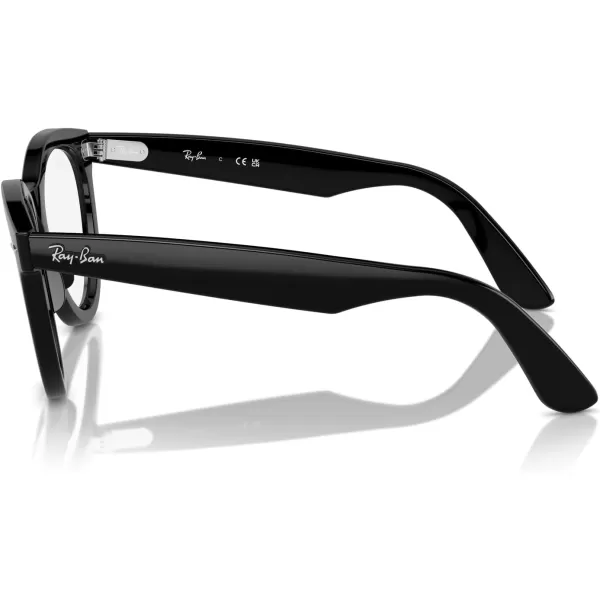 imageRayBan Rx2241vf Wayfarer Way Low Bridge Fit Round Prescription Eyewear FramesBlackDemo Lens