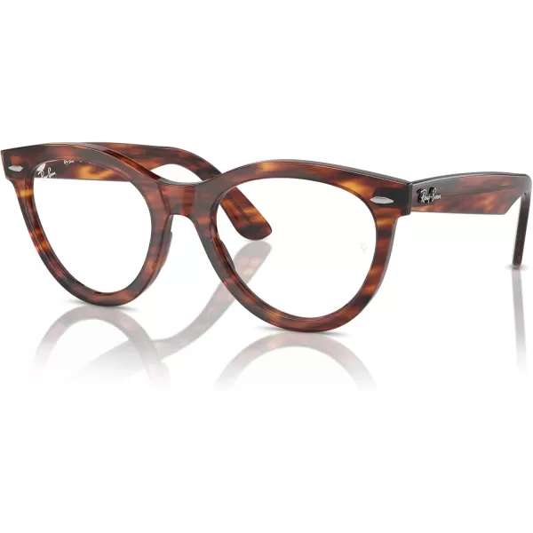 imageRayBan Rx2241vf Wayfarer Way Low Bridge Fit Round Prescription Eyewear FramesStriped HavanaDemo Lens