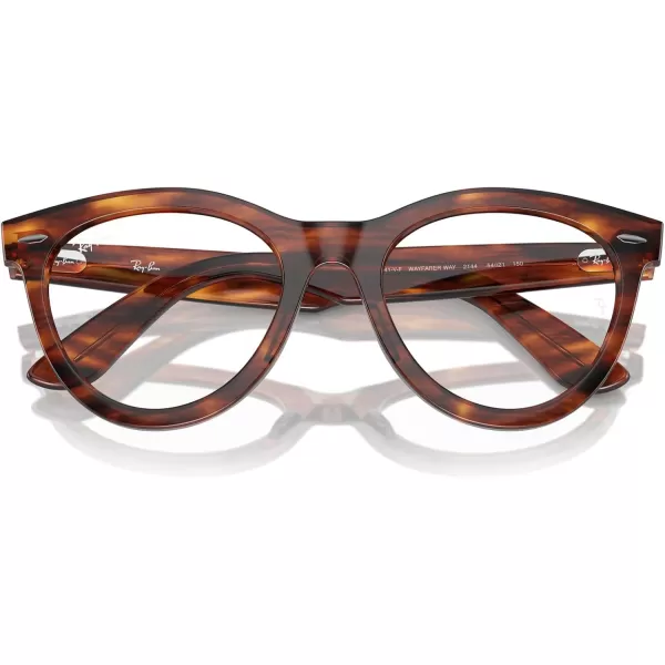 imageRayBan Rx2241vf Wayfarer Way Low Bridge Fit Round Prescription Eyewear FramesStriped HavanaDemo Lens