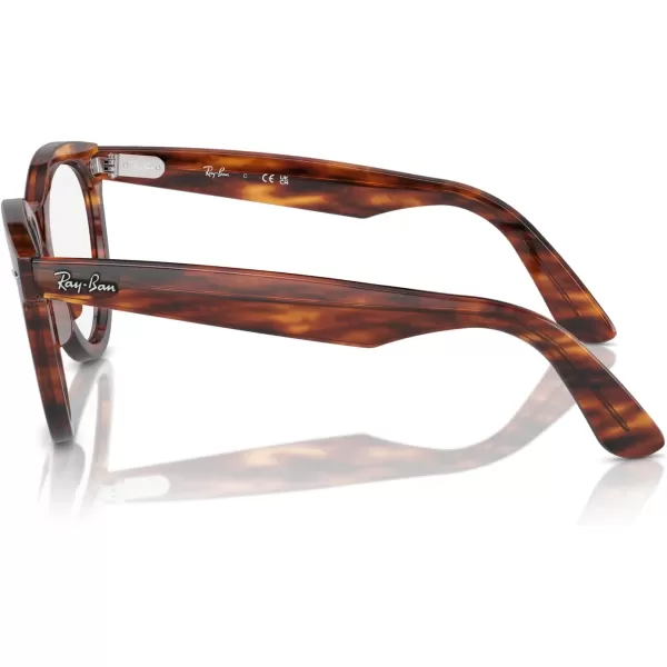 imageRayBan Rx2241vf Wayfarer Way Low Bridge Fit Round Prescription Eyewear FramesStriped HavanaDemo Lens