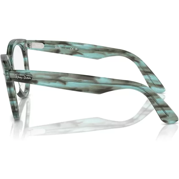 imageRayBan Rx2241vf Wayfarer Way Low Bridge Fit Round Prescription Eyewear FramesStriped Transparent GreenDemo Lens