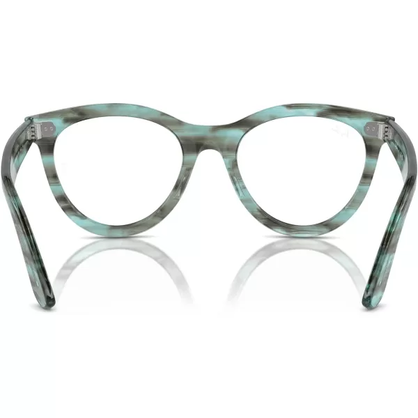 imageRayBan Rx2241vf Wayfarer Way Low Bridge Fit Round Prescription Eyewear FramesStriped Transparent GreenDemo Lens