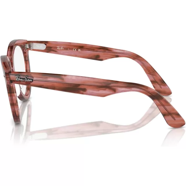 imageRayBan Rx2241vf Wayfarer Way Low Bridge Fit Round Prescription Eyewear FramesStriped Transparent PinkDemo Lens