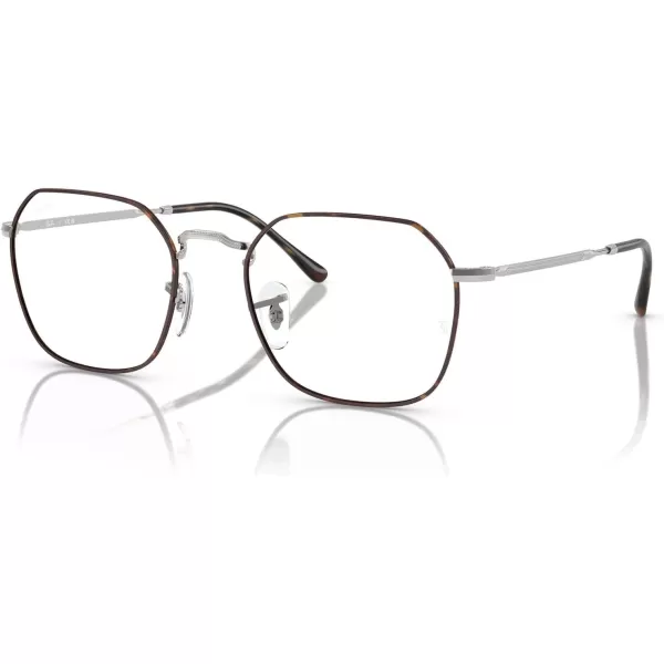 imageRayBan Rx3694V Jim Square Prescription Eyewear Frames Havana On SilverDemo Lens 51 mm