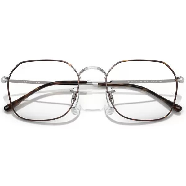 imageRayBan Rx3694V Jim Square Prescription Eyewear Frames Havana On SilverDemo Lens 51 mm