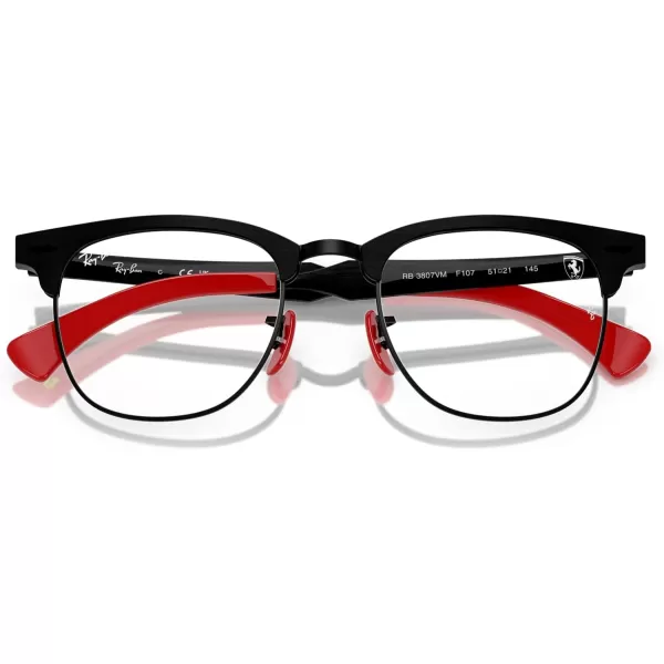 imageRayBan Rx3807vm Scuderia Ferrari Collection Square Prescription Eyewear FramesBrushed Black on BlackDemo Lens