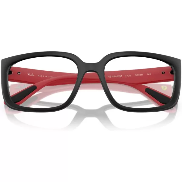 imageRayBan Rx4443vm Scuderia Ferrari Collection Square Prescription Eyewear FramesMatte BlackRedDemo Lens