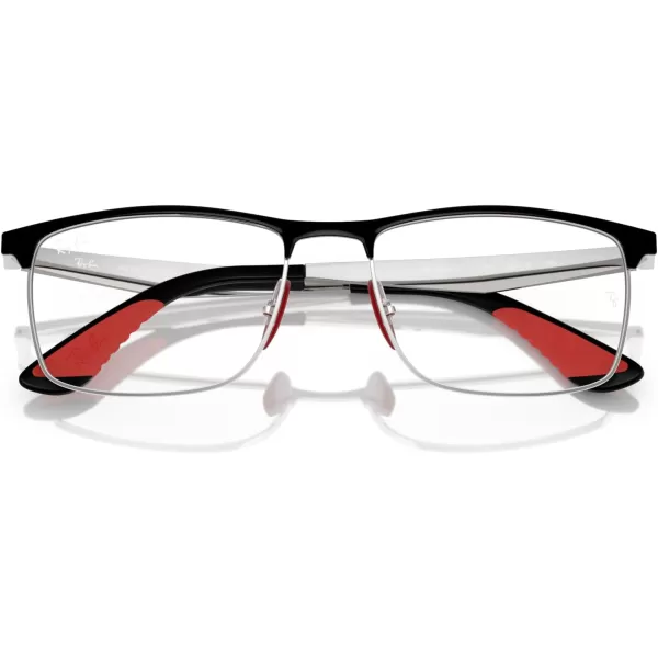 imageRayBan Rx6516m Scuderia Ferrari Collection Rectangular Prescription Eyewear FramesBlack on SilverDemo Lens