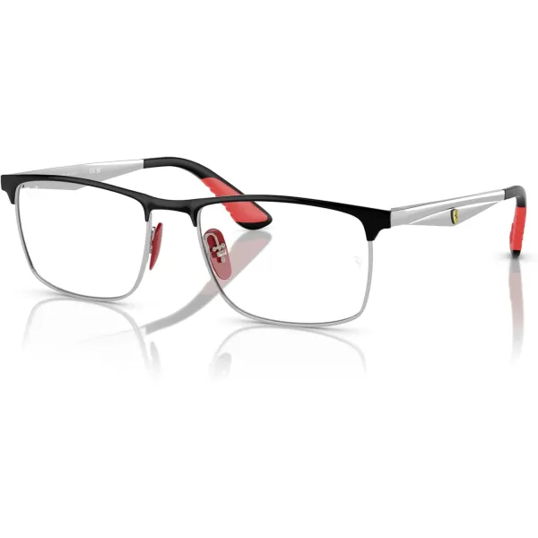 imageRayBan Rx6516m Scuderia Ferrari Collection Rectangular Prescription Eyewear FramesBlack on SilverDemo Lens