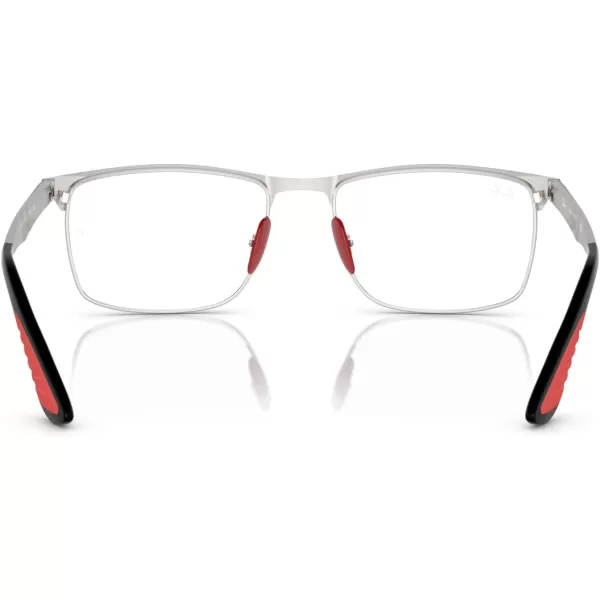 imageRayBan Rx6516m Scuderia Ferrari Collection Rectangular Prescription Eyewear FramesBlack on SilverDemo Lens