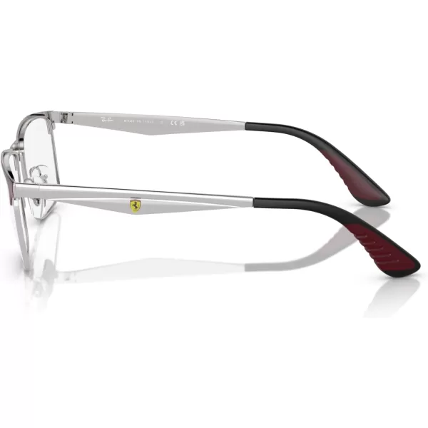 imageRayBan Rx6516m Scuderia Ferrari Collection Rectangular Prescription Eyewear FramesDark Red on SilverDemo Lens