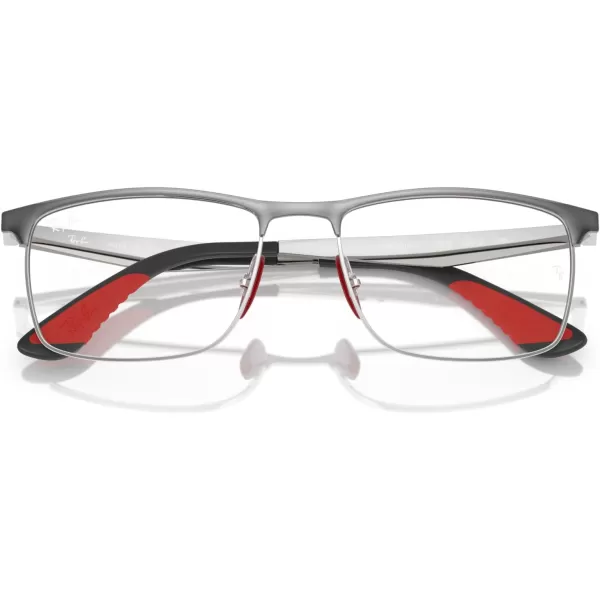 imageRayBan Rx6516m Scuderia Ferrari Collection Rectangular Prescription Eyewear FramesGunmetal on SilverDemo Lens