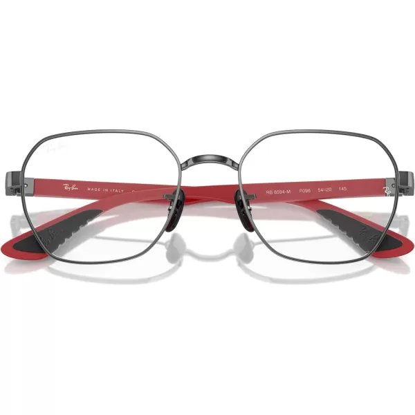 imageRayBan Rx6594m Scuderia Ferrari Collection Hexagonal Prescription Eyewear FramesGunmetalRedDemo Lens