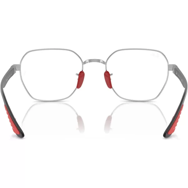 imageRayBan Rx6594m Scuderia Ferrari Collection Hexagonal Prescription Eyewear FramesSilver on BlackRedDemo Lens