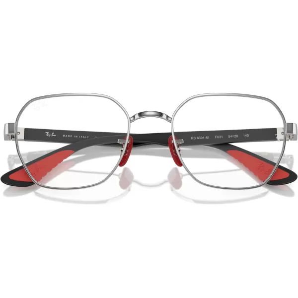 imageRayBan Rx6594m Scuderia Ferrari Collection Hexagonal Prescription Eyewear FramesSilver on BlackRedDemo Lens