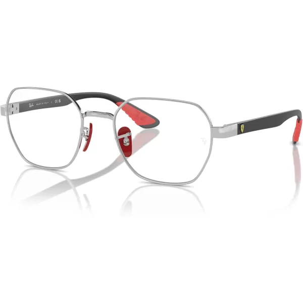 imageRayBan Rx6594m Scuderia Ferrari Collection Hexagonal Prescription Eyewear FramesSilver on BlackRedDemo Lens