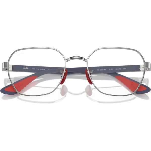 imageRayBan Rx6594m Scuderia Ferrari Collection Hexagonal Prescription Eyewear FramesSilver on GreyRedDemo Lens