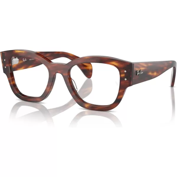 imageRayBan Rx7681v Jorge Square Prescription Eyewear FramesStriped HavanaDemo Lens