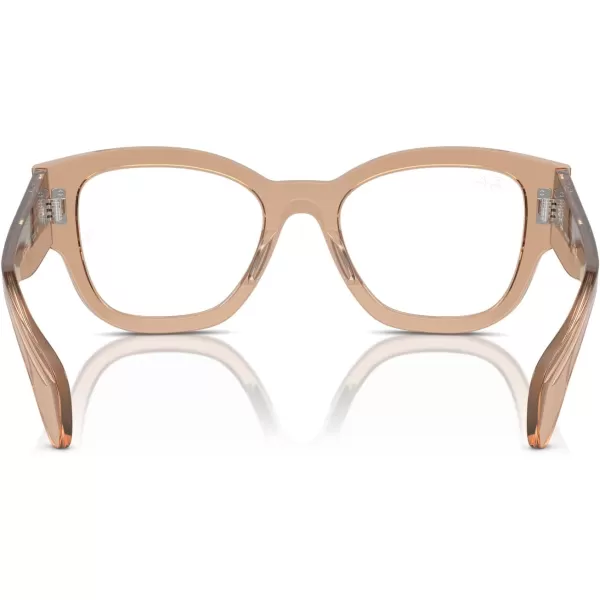 imageRayBan Rx7681v Jorge Square Prescription Eyewear FramesTransparent Light BrownDemo Lens
