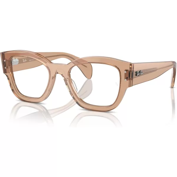 imageRayBan Rx7681v Jorge Square Prescription Eyewear FramesTransparent Light BrownDemo Lens