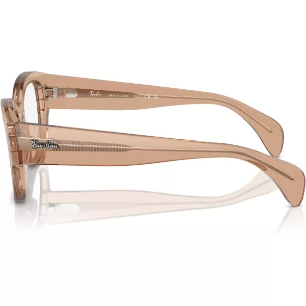 imageRayBan Rx7681v Jorge Square Prescription Eyewear FramesTransparent Light BrownDemo Lens
