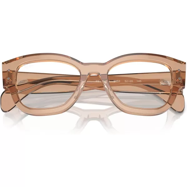 imageRayBan Rx7681v Jorge Square Prescription Eyewear FramesTransparent Light BrownDemo Lens