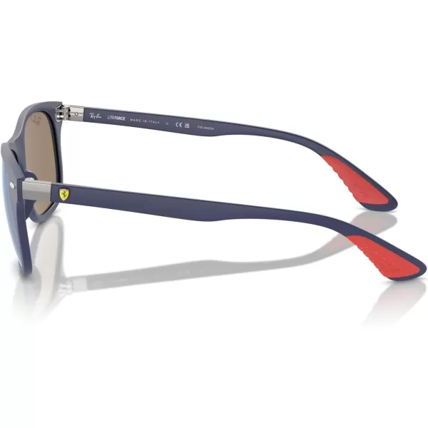 imageRayBan Unisex Sunglasses Black Frame Dark Green Lenses 55MMMatte BlueGrey Mirrored Blue Polarized