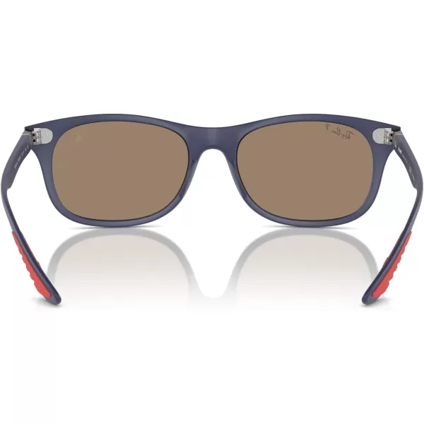 imageRayBan Unisex Sunglasses Black Frame Dark Green Lenses 55MMMatte BlueGrey Mirrored Blue Polarized