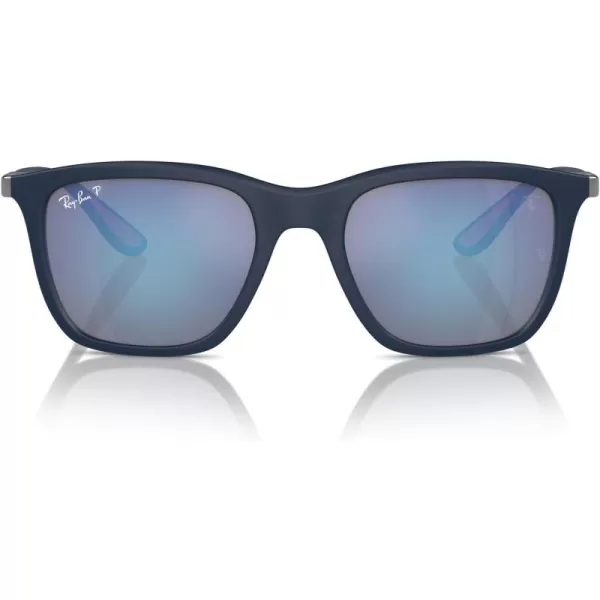 imageRayBan RB4433M Chromance Scuderia Ferrari Collection Square Sunglasses Matte BlueGrey Mirrored Blue Polarized 54 mm