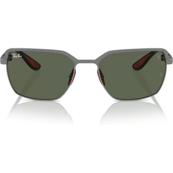 imageRayBan Rb3743m Scuderia Ferrari Collection Square SunglassesMatte Gunmetal on GunmetalDark Green