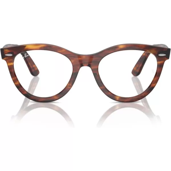 imageRayBan Rx2241vf Wayfarer Way Low Bridge Fit Round Prescription Eyewear FramesStriped HavanaDemo Lens