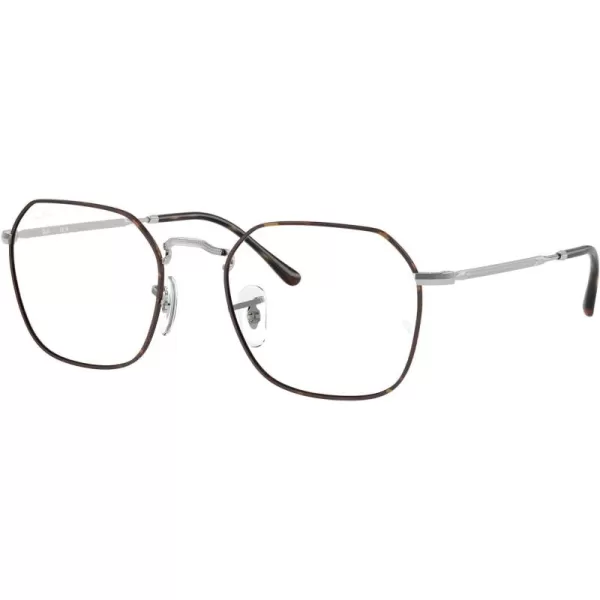 imageRayBan Rx3694V Jim Square Prescription Eyewear Frames Havana On SilverDemo Lens 51 mm