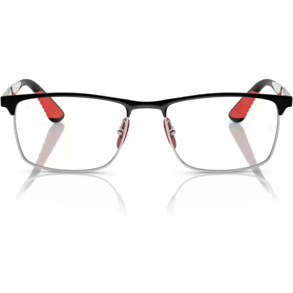 imageRayBan Rx6516m Scuderia Ferrari Collection Rectangular Prescription Eyewear FramesBlack on SilverDemo Lens