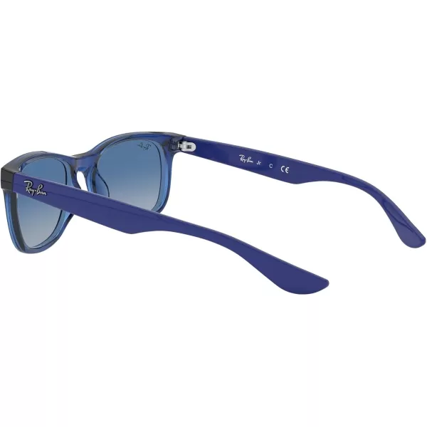 imageRayBan Kids RJ9052S New Wayfarer Square SunglassesTransparent BlueLight Grey Gradient Dark Blue