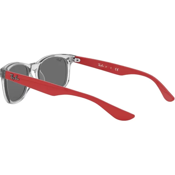 imageRayBan Kids RJ9052S New Wayfarer Square SunglassesTransparent GreyGrey Mirrored Silver