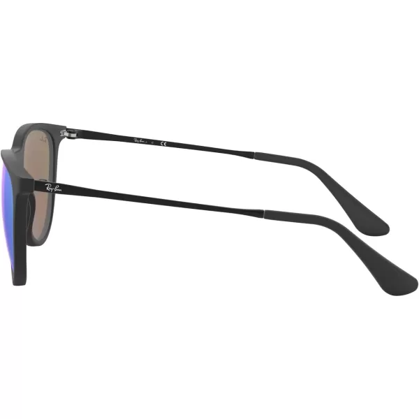 imageRayBan Kids RJ9060SF Erika Low Bridge Fit Round SunglassesRubber BlackBlue Flash
