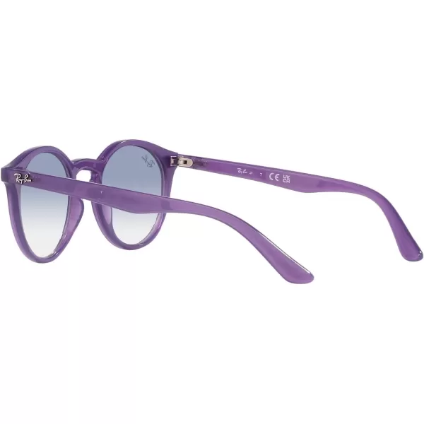 imageRayBan Kids RJ9064S Round SunglassesOpal VioletClear Gradient Light Blue