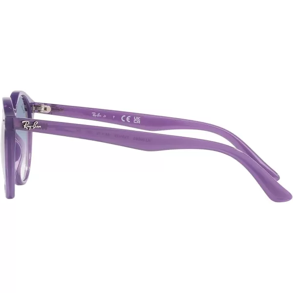 imageRayBan Kids RJ9064S Round SunglassesOpal VioletClear Gradient Light Blue