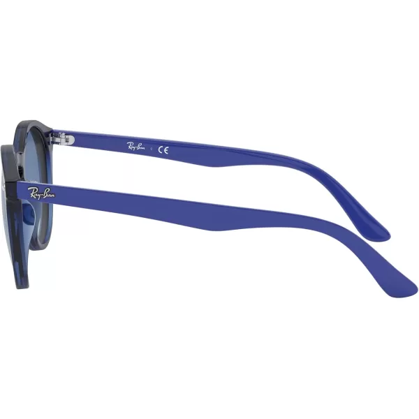 imageRayBan Kids RJ9064S Round SunglassesTransparent BlueLight Grey Gradient Dark Blue