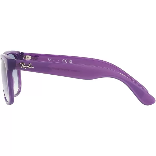 imageRayBan Kids RJ9069S Justin Square SunglassesOpal VioletClear Gradient Light Blue