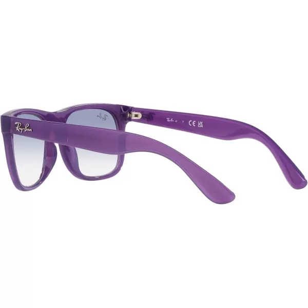 imageRayBan Kids RJ9069S Justin Square SunglassesOpal VioletClear Gradient Light Blue