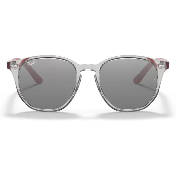 imageRayBan Kids RJ9070S Round SunglassesTransparent GreyGrey Mirrored Silver