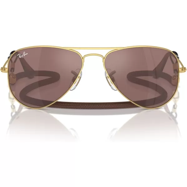 imageRayBan Kids RJ9506S Metal Aviator SunglassesGoldBrown Mirrored Silver