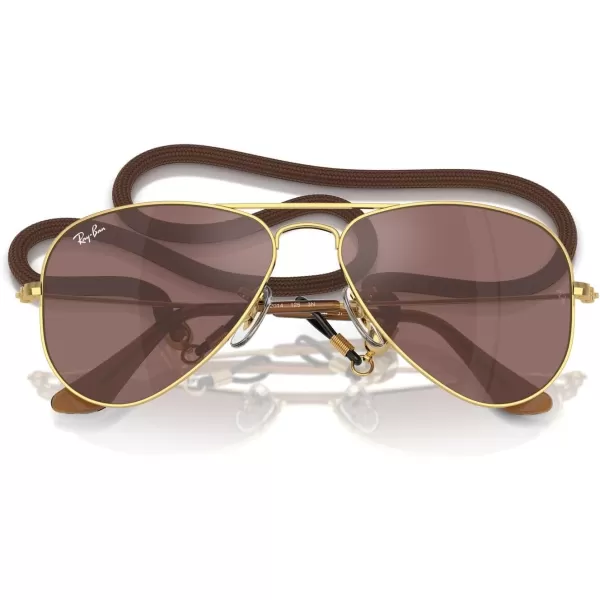 imageRayBan Kids RJ9506S Metal Aviator SunglassesGoldBrown Mirrored Silver