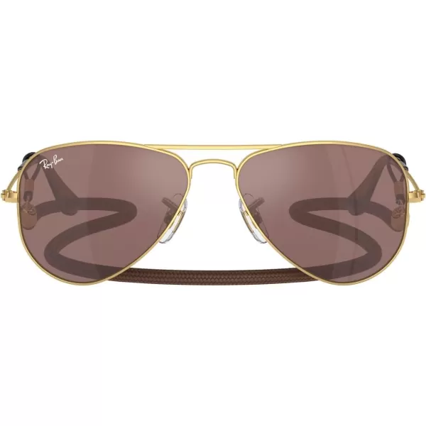 imageRayBan Kids RJ9506S Metal Aviator SunglassesGoldBrown Mirrored Silver