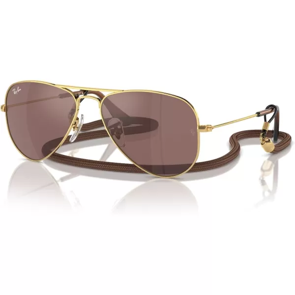 imageRayBan Kids RJ9506S Metal Aviator SunglassesGoldBrown Mirrored Silver