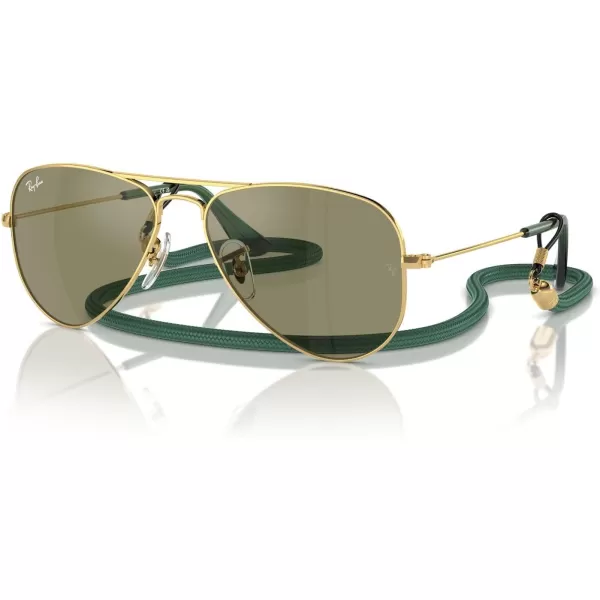 imageRayBan Kids RJ9506S Metal Aviator SunglassesGoldGreen Mirrored