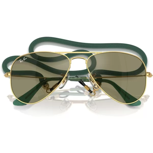 imageRayBan Kids RJ9506S Metal Aviator SunglassesGoldGreen Mirrored